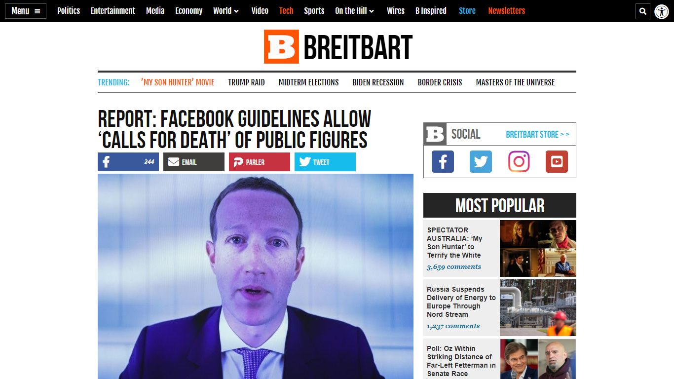 Report: Facebook Guidelines Allow 'Calls for Death' of Public Figures